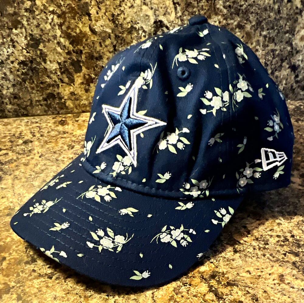 New Youth Era Dallas Cowboys NFL Blue/White Floral Print Adjustable Cap Hat